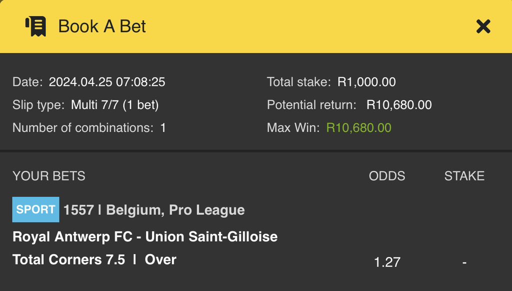 sotjiees's tweet image. Simple odds on  @Easybet_SA 💛

Copy this betslip using link : easybet.co.za/share-a-bet/50…

Booking code :  501321 ✅

Register here: ebpartners.click/o/65n4N2 ❤️‍🔥

Use promo code : CAVAH50✅
#Easybet 
#money 
#yellownation 
✨✨✨✨✨✨