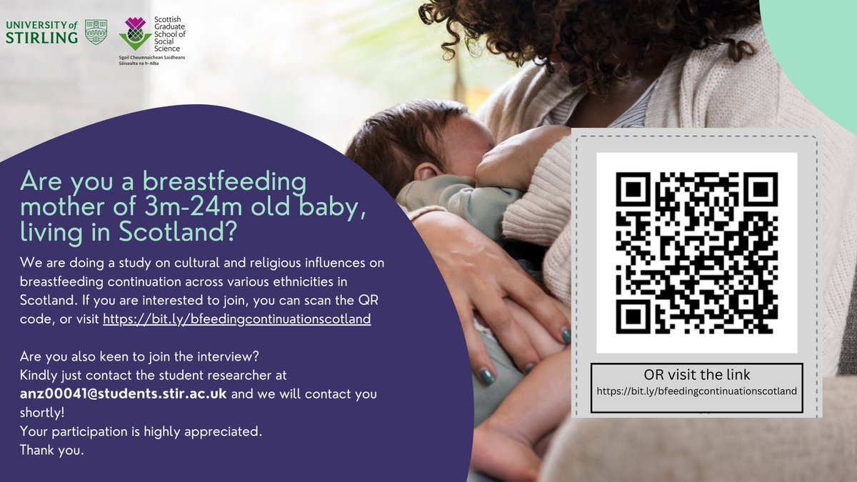 Hi, I'm conducting a research on breastfeeding continuation in Scotland. If you're eligible and keen to join, just click bit.ly/bfeedingcontin… or pm me! Thank you! #breastfeeding #scotland #breastfeedingscotland #breastfeedingmom