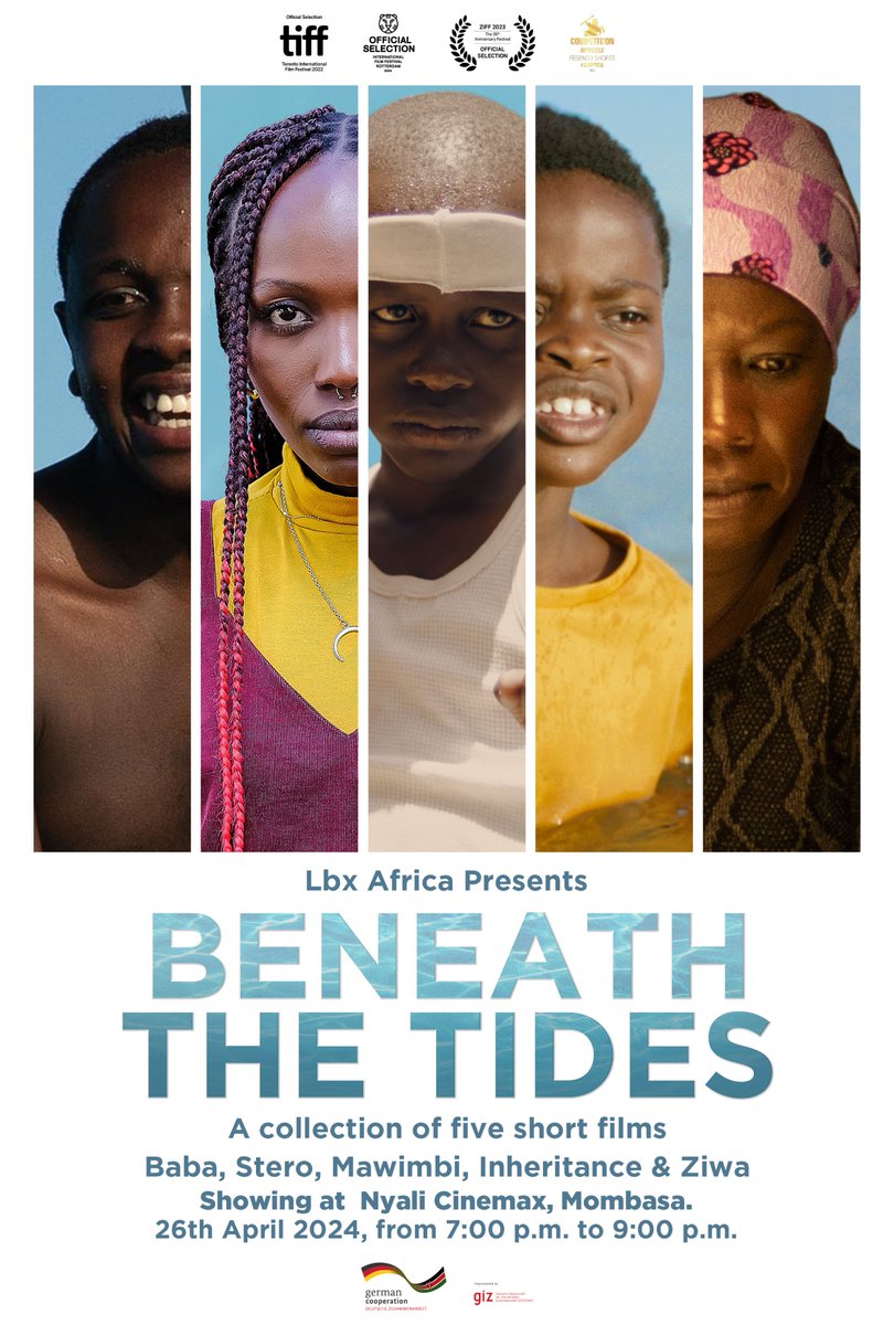 In Mombasa? Need a Friday plan? Come watch 'Beneath the Tides' @NyaliCinemax! 3 of the 5 #shortfilms showing are part of a #filmprogram between @giz_gmbh #Kenya and @somefinedaypix! #SinemaItambe 📅: Friday, April 26th ⏰: 7 pm Tickets available - bit.ly/BTT-650