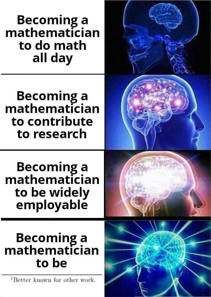 Becoming a mathematician to post memes >>>>>>>>>