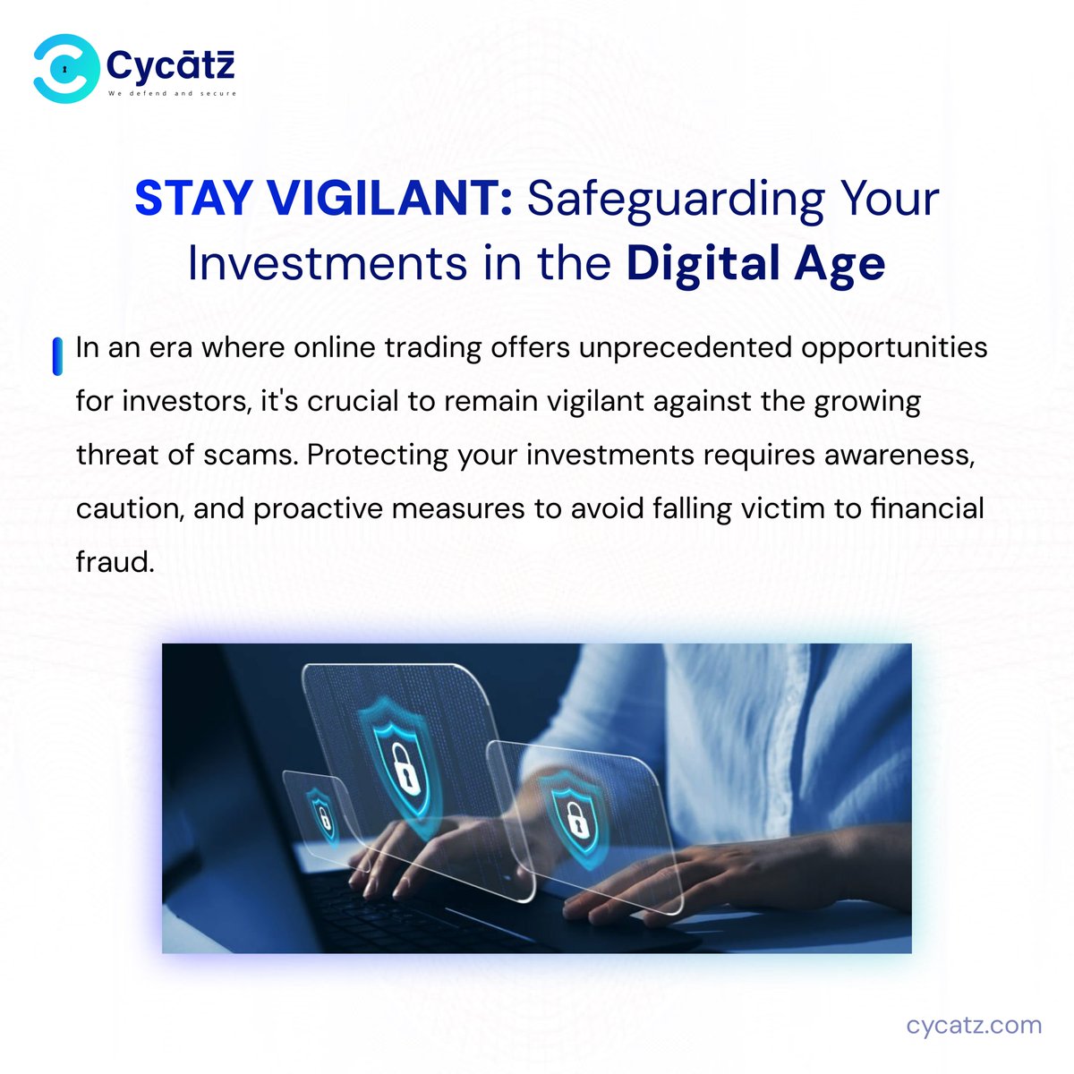 #CyCatz #Cybersecurity STAY VIGILANT: Safeguarding Your Investment in the Digital Age

#cyberawareness #cyberattack #databreaches #cybercrime #darkwebmonitoring #SurfaceWebMonitoring #mobilesecurity #emailsecurity #vendorriskmanagement #BrandMonitoring #digital #safeguarding