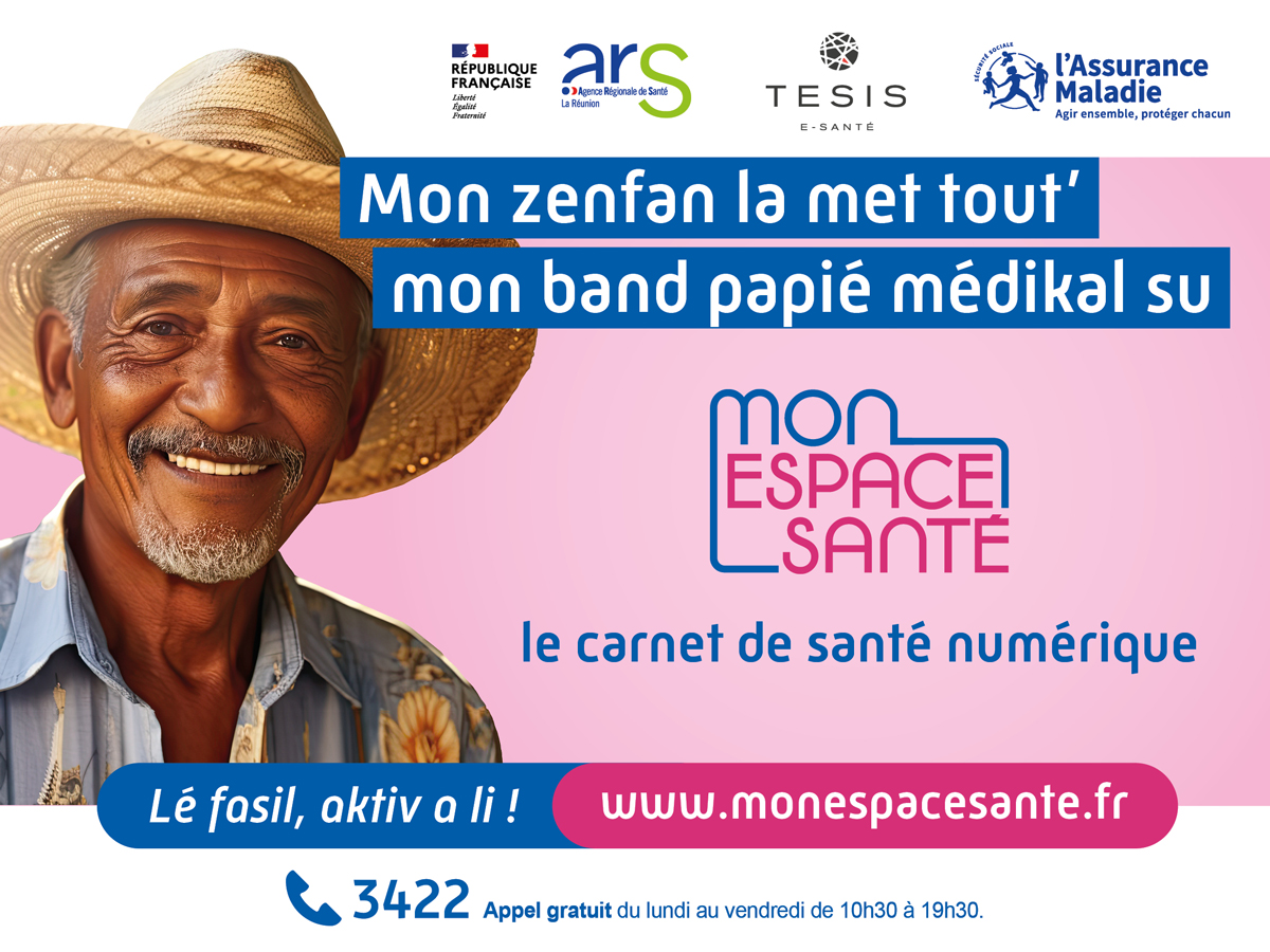 🩺Ou ve facilit’ prise en charge ek suivi médical out papa ? 📂Activez son compte sur Mon espace santé et déposez ses documents de santé importants : les professionnels de santé pourront y accéder à tout moment en cas de besoin ! ▶#MonEspaceSanté, Lé fasil aktiv a li !…