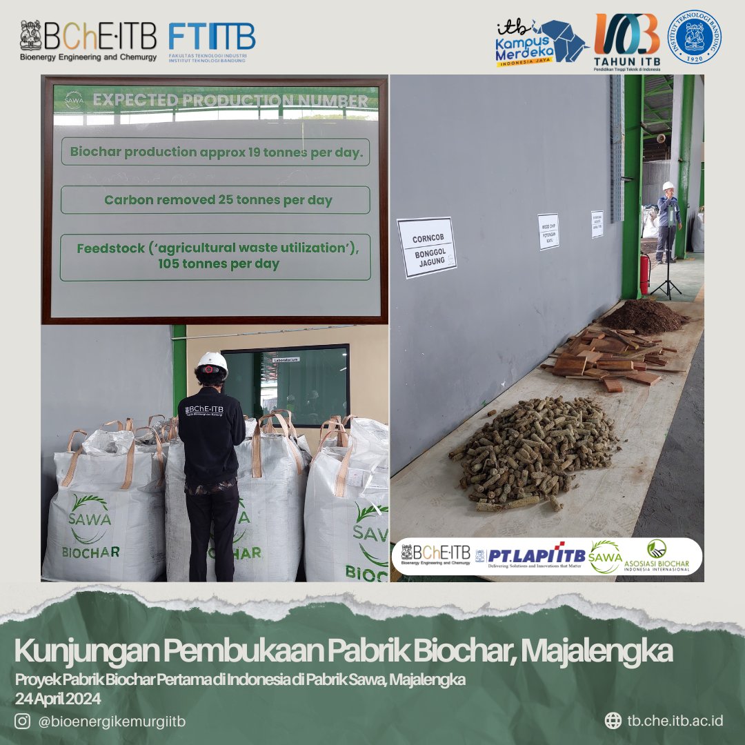 bcheitb's tweet photo. Pabrik Biochar ini berlokasi di Pabrik PT. Sawa di Majalengka dengan kapasitas produksi 1-5 ton perjam. Proyek Asosiasi Biochar Indonesia Internasional &amp; PT Sawa ini diharapkan menjadi salah satu pionir dalam usaha pengurangan karbon dioksida di linglungan dengan sekala nasional. https://t.co/D74YgcuRBQ