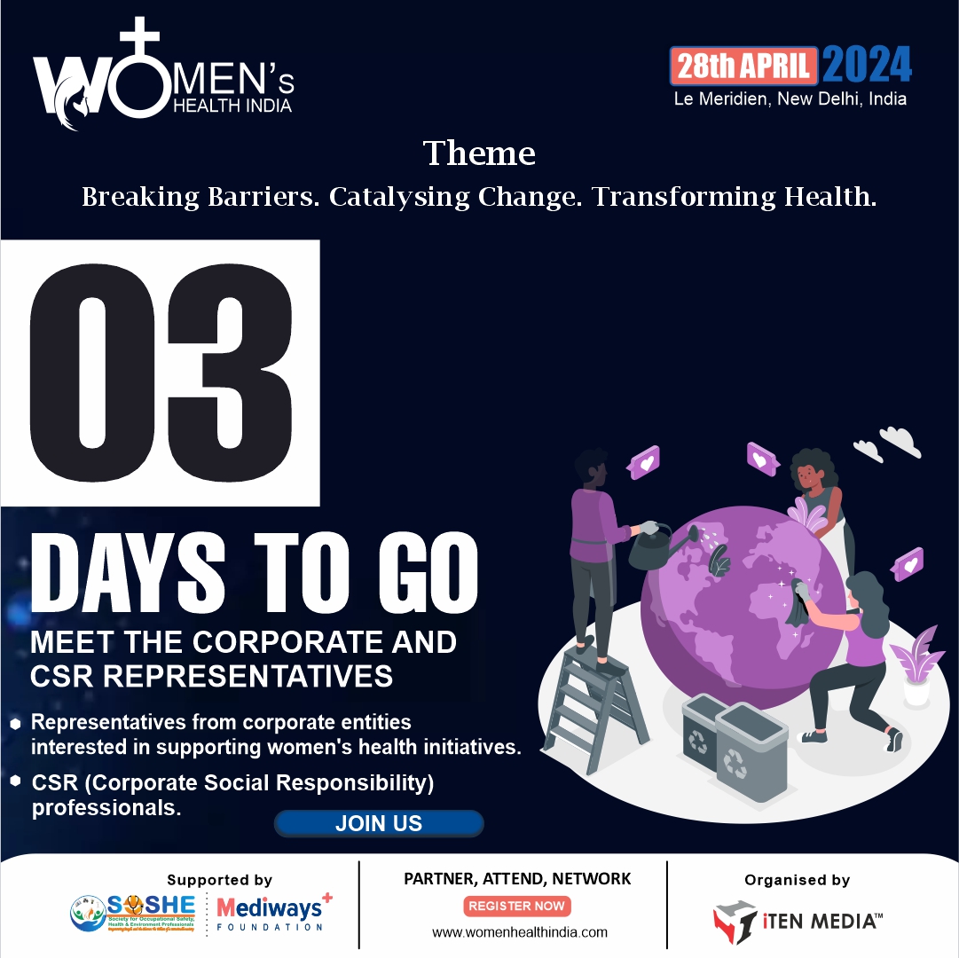 Only 3 days left! Don't miss your chance to be part of Women's Health India (WHI 2024). Secure your spot today and join us for an impactful event!

📌 Register now: bit.ly/3NDCOGF

📌 28th of April 24, Le Méridien, Delhi

#WHI2024 #womenshealth #healthiertomorrows