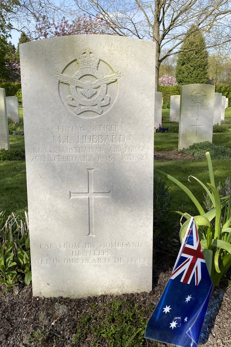 “Far from his homeland he sleeps, yet in our hearts he lives.” Flying Officer Hubbard of the #RAAF commemorated by @CWGC Stonefall, #Harrogate #AnzacDay2024