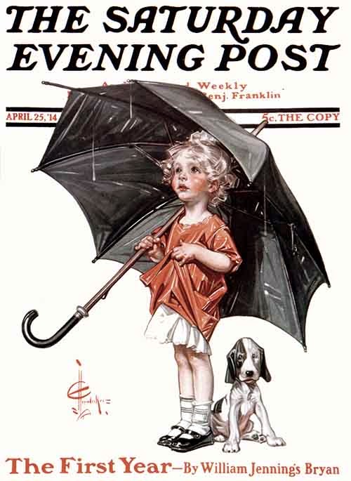 #OTD in 1914
Cover of The Saturday Evening Post, April 25, 1914
Illustration by J. C. Leyendecker (1874-1951)
#illustration #illustrationart #illustrationartists #JCLeyendecker #AprilShowers