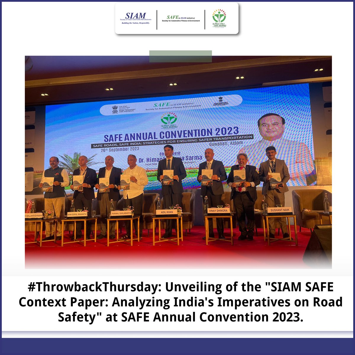 Flashback to the esteemed dignitaries who unveiled the 'SIAM SAFE Context Paper: Analyzing India's Imperatives on Road Safety' at the inaugural session of the SAFE Annual Convention 2023. #SIAM #BTNR #SustainableMobility #SurakshitSafar_SIAM #सुरक्षितसफर_SIAM #SAFEAC23 #BTNR…