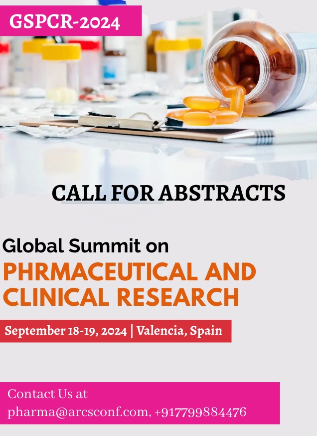 @arcsintl 

#CallforAbstracts #CallforPapers #CallforSubmission #CallforPresentation
#GSPCR2024 #Pharma2024 #GlobalSummitPharmaceuticalClinicalResearch #InternationalPharmaConference #September 18-19 #Valencia #Spain #Europe
#Pharmaceutics #Pharmatech #Pharmaceuticalsciences…