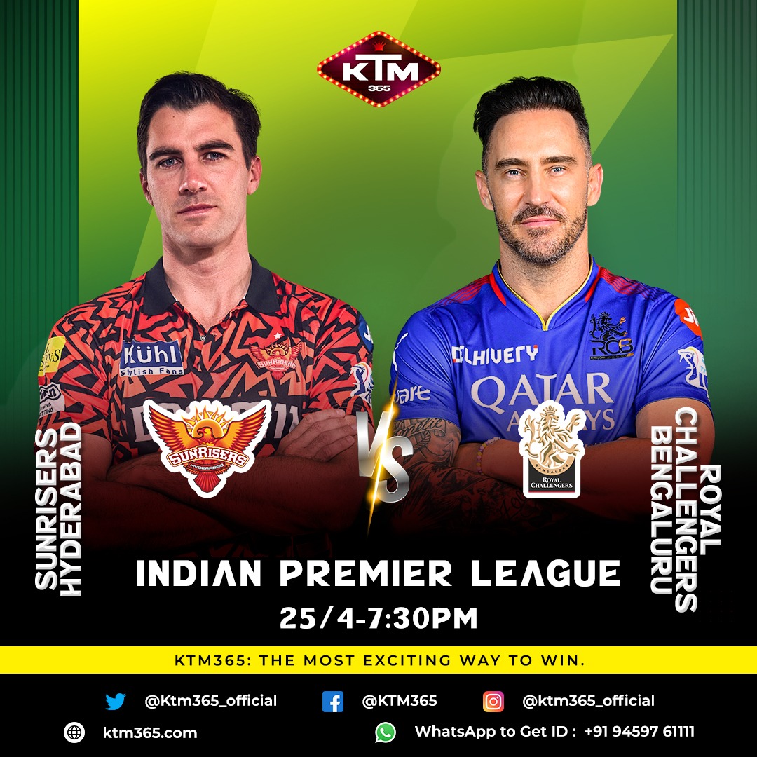 Ktm365_official's tweet photo. Sunrisers Hyderabad takes on Royal Challengers Bangalore in a thrilling IPL showdown! 🏏🔥 Who will come out on top in this exciting encounter?

 #SRHvsRCB #SunrisersHyderabad #RoyalChallengersBengaluru #Cricket #IPL #IndianPremierLeague #Cricketnews #Cricketupdates #KTM365 https://t.co/WJmk8rFApZ