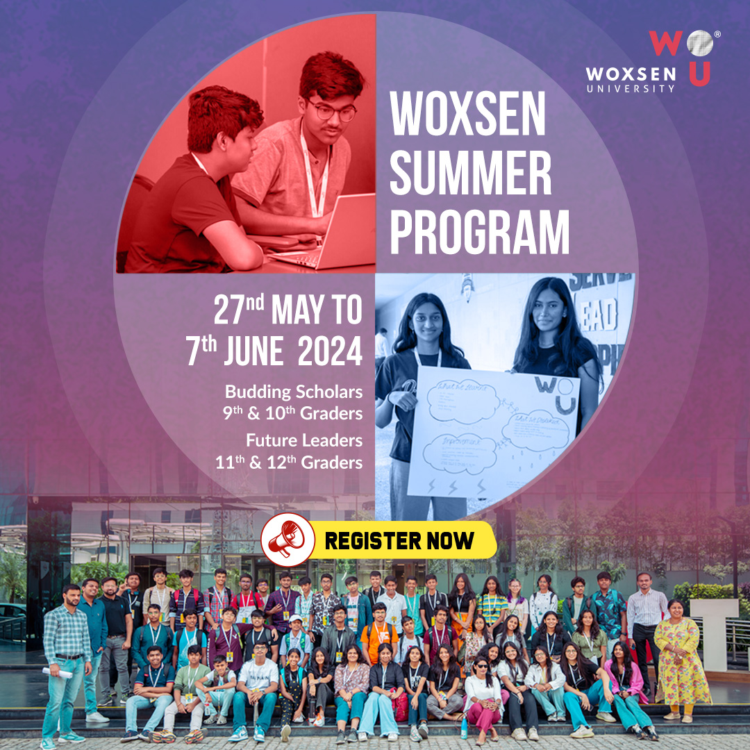 Calling all 9th to 12th graders to live the university life with Woxsen Summer Program 2024. APPLY NOW: bit.ly/4bbHcWs Questions? Call us: +91 89778 69401 #woxsenuniversity #summerprogram #summercamp #CBSE #highschool #hyderabad