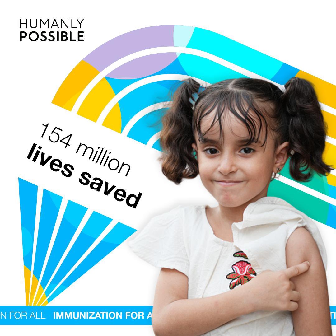 In the last 50 years, immunisation has saved 154 million lives and decreased infant mortality by 40%. We must build on this success because nobody should suffer from a disease we know how to prevent. It’s #HumanlyPossible. @WHO @UNICEF @Gavi @GatesFoundation