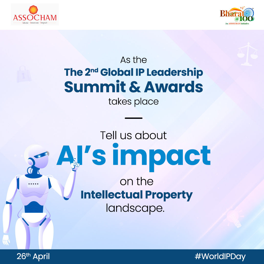 Explore the impact of #AI on the future of #IntellectualProperty at the 2nd #GlobalIPLeadership Summit & Awards. Discover how AI shapes #innovation and creation in the IP landscape. @DPIITGoI #WorldIPWeek