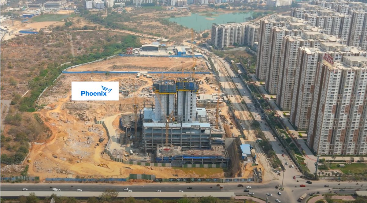 Phoenix Triton (P25) rises G+41 Floors in Puppalaguda, Narsingi, near MH Avatar. L&T's construction partnership promises bare shell structures by Q4 2025. Sumadhura and HONOR HOMES are also set to unveil residential towers nearby. #RealEstate #PhoenixTriton #Sumadhura