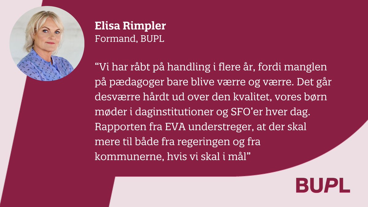 bupldk's tweet photo. Vigtig ny rapport fra @evaluerdk kalder på handling. Investér i pædagoguddannelsen, merituddannelse og vores arbejdsvilkår #dkpol, så vi kan sikre #godtbørneliv
https://t.co/TDLb9wyb66 https://t.co/51GFjJNpP1