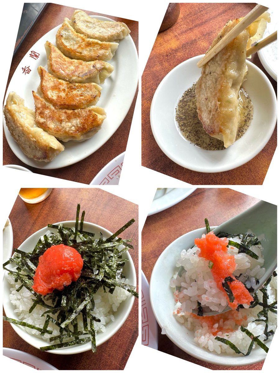 神栖市
香蘭　さん🥰

豚骨らーめん+明太ご飯SET バリカタ
手作り餃子(6個)

地元の皆様に愛される町中華だよ🤗
豚骨の旨味が凝縮した本格博多豚骨😋
とろみもあり🥰極細バリカタ麺に絡んでめっちゃ美味い🥳
ピリ辛明太ご飯に皮モチモチ肉汁ジューシー餃子も最高っす🥰
ご馳走様でした🙏