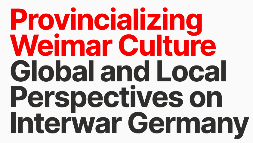 So excited to be part of this conference today and tomorrow @UniUtrecht. Looking forward to great people's papers! provincializingweimar.wordpress.com