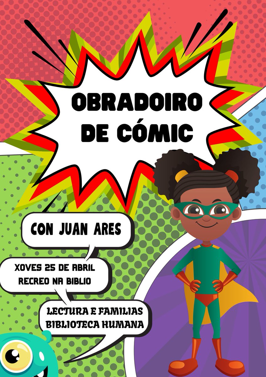 OBRADOIRO DE CÓMIC #LecturaeFamilias #FamiliasnaBE #STEAM #poloscreativos #bibliotecacreativa #bescolaresgal
edu.xunta.gal/centros/ceipni…