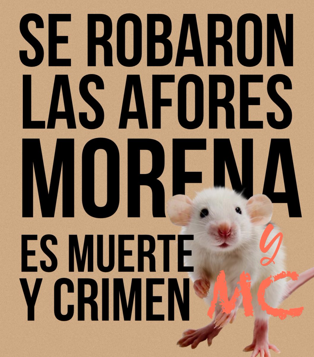 @TendenciaPN ¡¡Se están ROBANDO las Afores!! MC partido esquirol!! NO VOTES POR MC NO VOTES POR MORENA #MCesMorena #MCpartidoEsquirol #NoVotesPorMC #NoVotesPorMorena #MorenaEsMuerte #MorenaEsDestruccion #MorenaNosEstaMatando #LasAforesNoSeTocan NiUnVotoAMorena #NiUnVotoAMC #YaSeVan