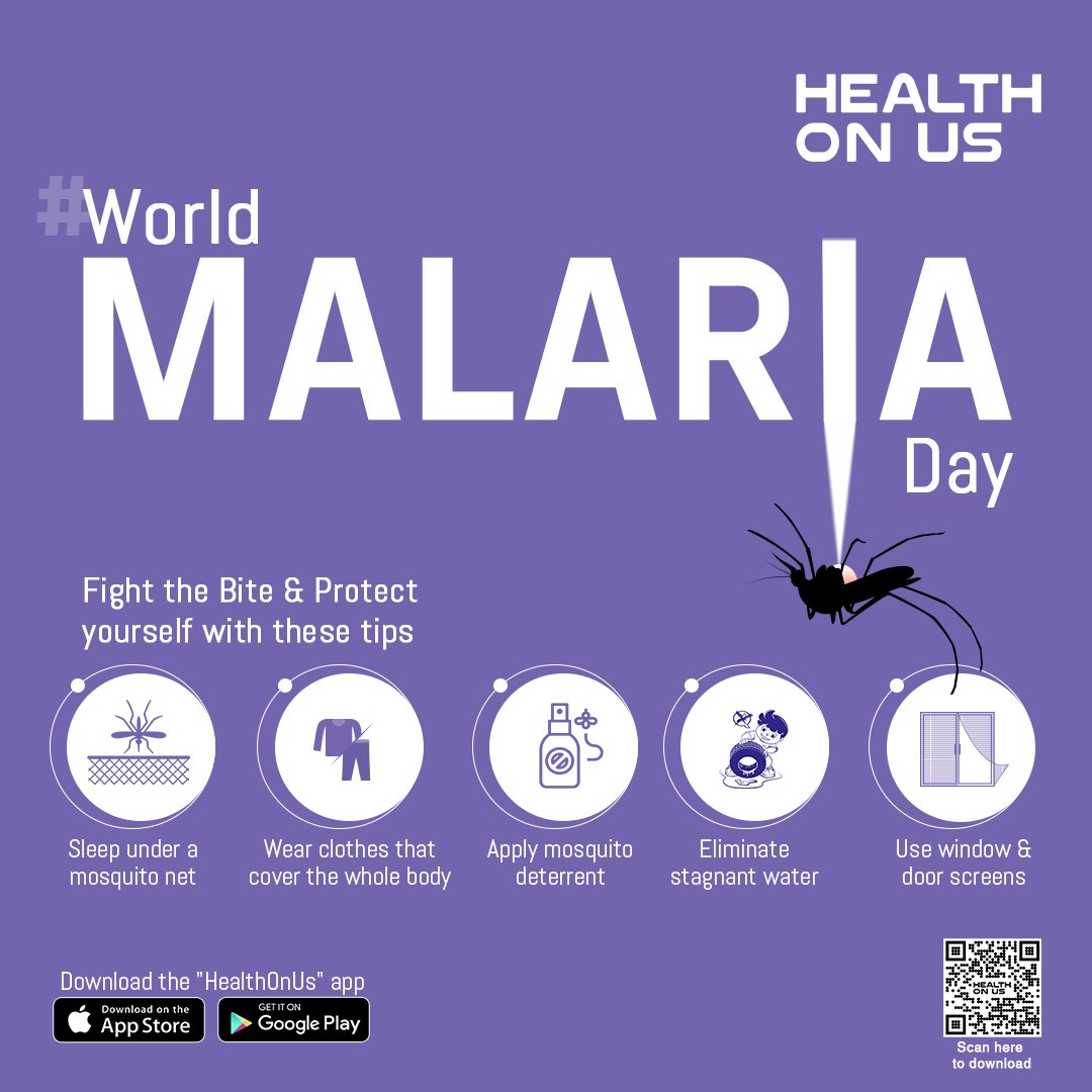 Join the fight against #Malaria!
Simple steps like using mosquito nets and repellents can make a big difference.

#endmalaria #worldmalariaday #malaria #mosquito #defeatmalaria #physiotherapy #nursingcare #onlinepharmacy #healthcare #HealthOnUs