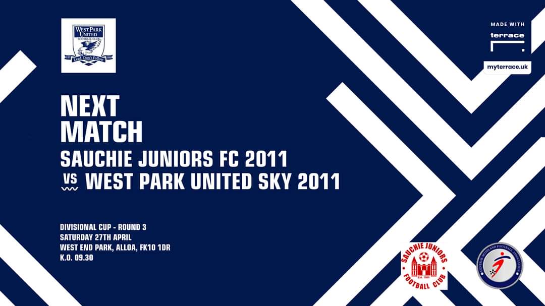 Another early one as we go into Round 3 of the Divisional Cup this Saturday away to @sauchiejnrsacad A win will secure us through to the Semi Finals. Lets get out there and support our boys. #monthepark
