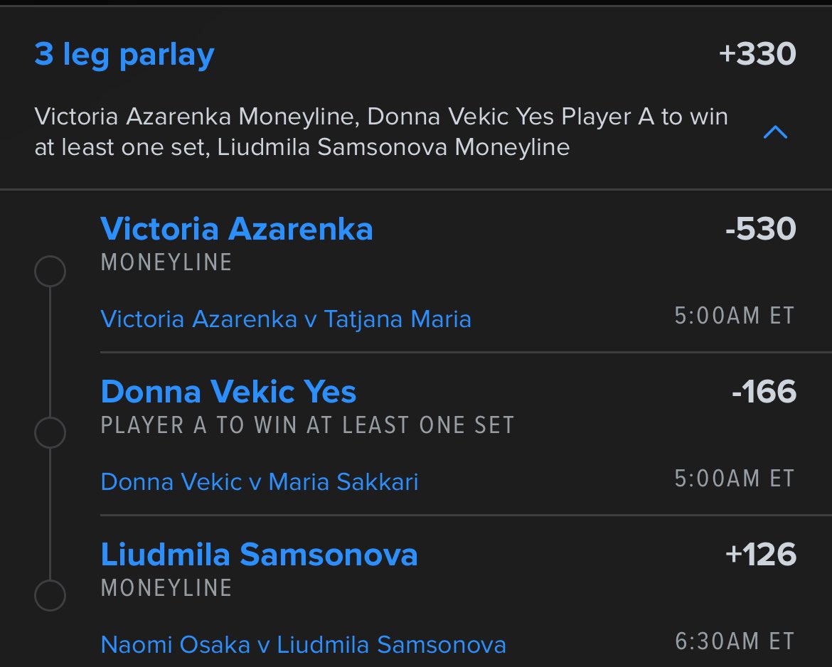 397th Ever Twitter Free Pick ⭐️

We are currently 151-216 on Twitter Free Picks ⭐️ +70.38u💰

This play is in: tennis🎾

3u

Attached🖇️
————-

#GamblingTwitter #GamblingCommunity #fanduel  #ufc #politics  #firstofmany #NY #France #money #WTA2024 #cashflow #tennis