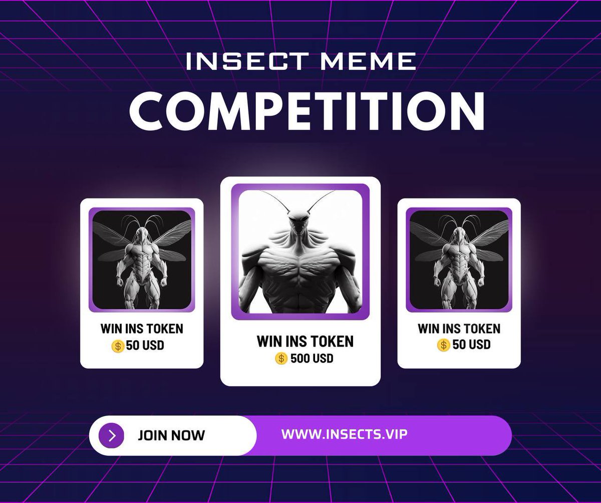 Insect meme competition has started 💎

Rules

1: Make a meme photo about INSECT and publish on twitter. 

2: Tag us and official ton blockchain and write something bullish about insect project.

3 Most viewed post will get 50$ worth of #INSECT tokens (Only 2 Random Winners)

4: