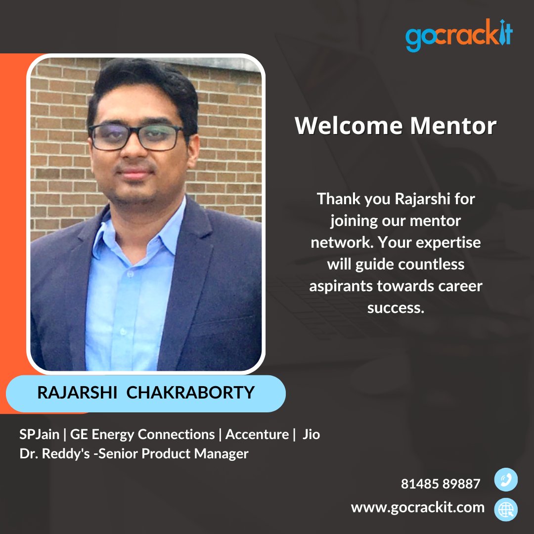 Please join us in extending a warm welcome to our newest mentor - Rajarshi Chakraborty. Let's embark on this journey of learning and growth together under his expert guidance. Here's to exciting new beginnings and endless possibilities. #newbeginnings #newmentor #career