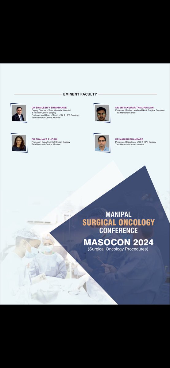 Naveena AN Kumar (@naveenaankumar1) on Twitter photo MASOCON 2024
Kind invitation for everyone who deals with cancer surgery
<a href="/Shrikhande_SV/">Shailesh V. Shrikhande</a> <a href="/Manishbhandare4/">Manish S Bhandare</a> <a href="/drshiva78in/">Shivakumar Thiagarajan</a> <a href="/drshalakajoshi/">Dr Shalaka Joshi</a> MASOCON 2024
Kind invitation for everyone who deals with cancer surgery
<a href="/Shrikhande_SV/">Shailesh V. Shrikhande</a> <a href="/Manishbhandare4/">Manish S Bhandare</a> <a href="/drshiva78in/">Shivakumar Thiagarajan</a> <a href="/drshalakajoshi/">Dr Shalaka Joshi</a>