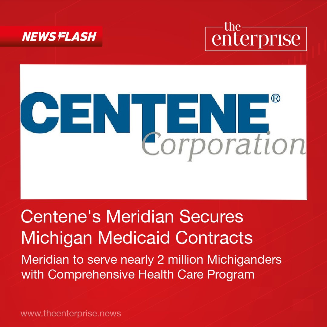 To know more, read the full article on theenterprise.news/business/cente…

#theenterprise #Centene #Meridian #MedicaidContracts #MichiganHealthcare #CommunityHealthcare #globalbusiness #theenterprisenews #followformore #global #finance