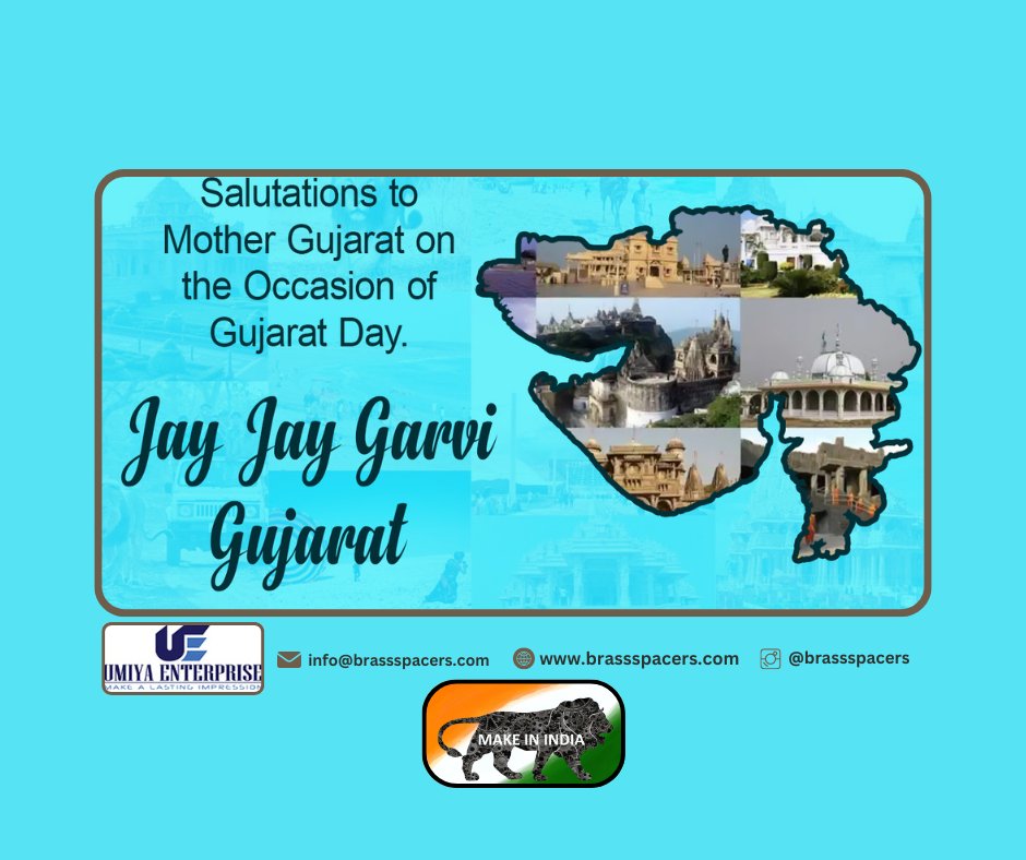 On Gujarat Day, I Hope and Pray to See the State Attain Greater success. Happy Gujarat Day 
#happygujaratday ##gujarat #ahmedabad #vadodara  #baroda #gujjus #kutch #junagadh #jamnagar #ahemdabad #gandhinagar
#brassanchors #brassinserts #brassnuts #brassfastener #gujarat