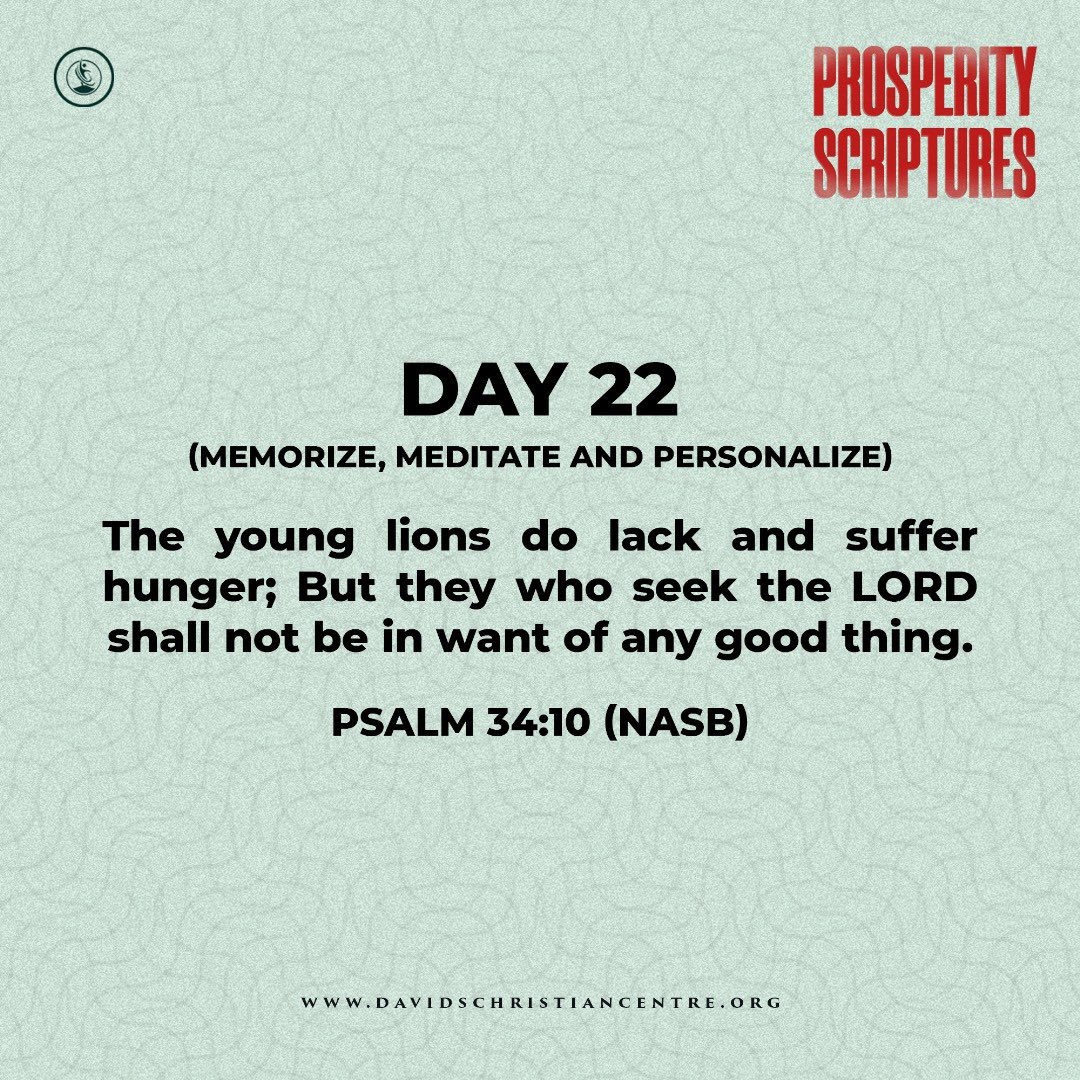 dcclagos's tweet photo. Seek the Lord always and you will not lack any good thing

Day 22.

Share, Comment, say Amen https://t.co/8MWSXIPwPI