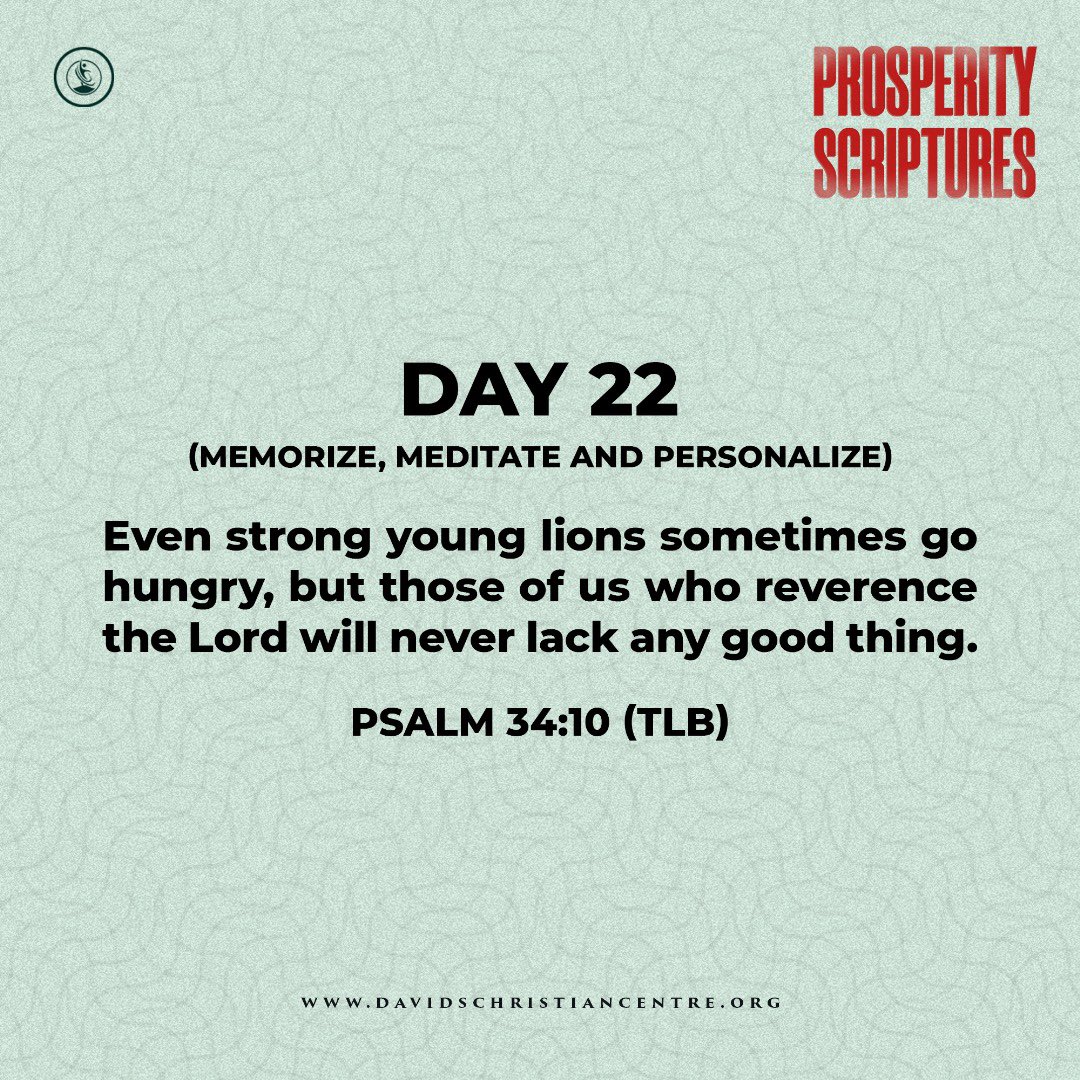 dcclagos's tweet photo. Seek the Lord always and you will not lack any good thing

Day 22.

Share, Comment, say Amen https://t.co/8MWSXIPwPI