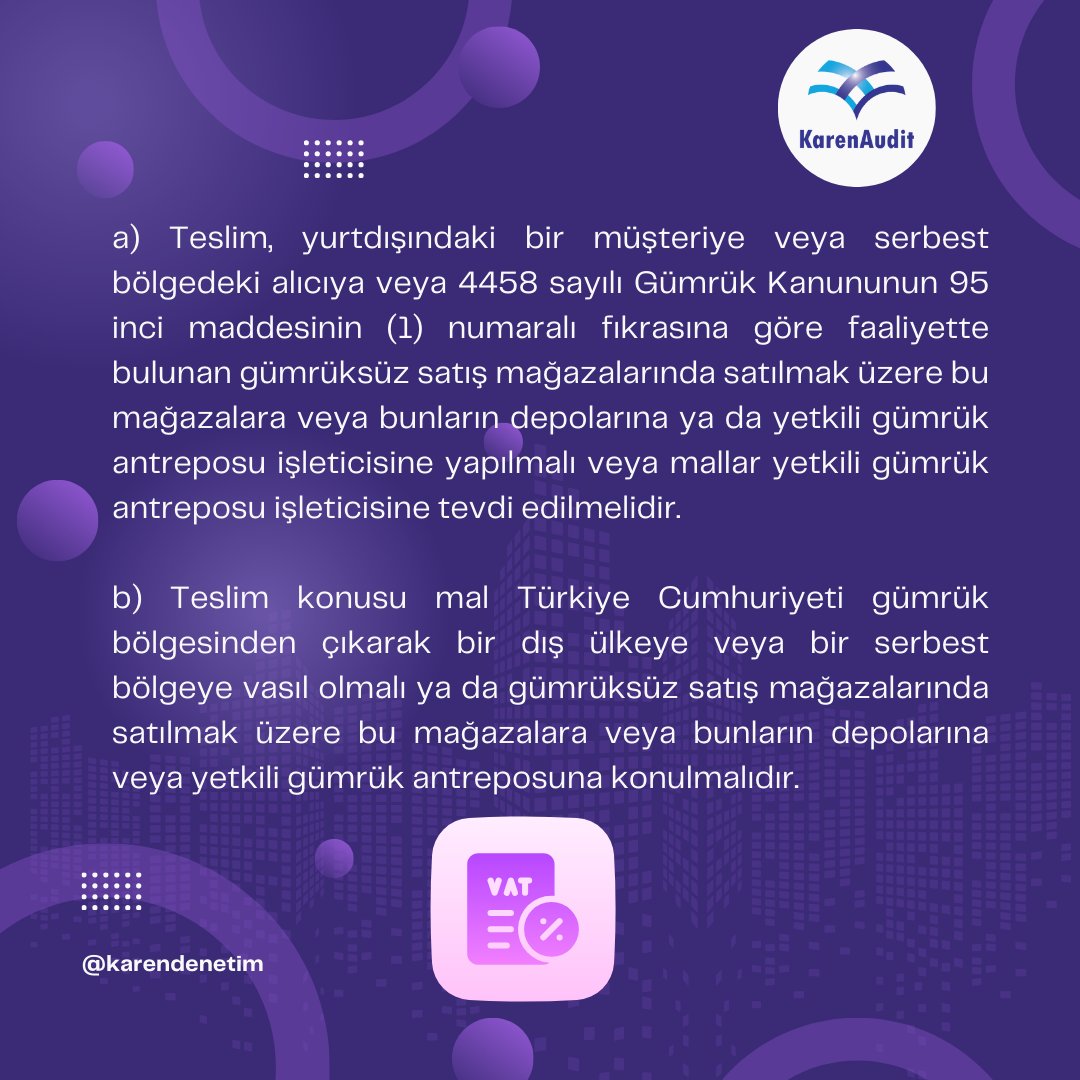 Bir satışın KDV Mevzuatına göre mal ihracatı kapsamında değerlendirilebilmesi için ne gerekir? #satış #KDV #mevzuat #malihracatı #vergi #çalışmahayatı #muhasebe #çalışan #işçi #işveren #işkanunu