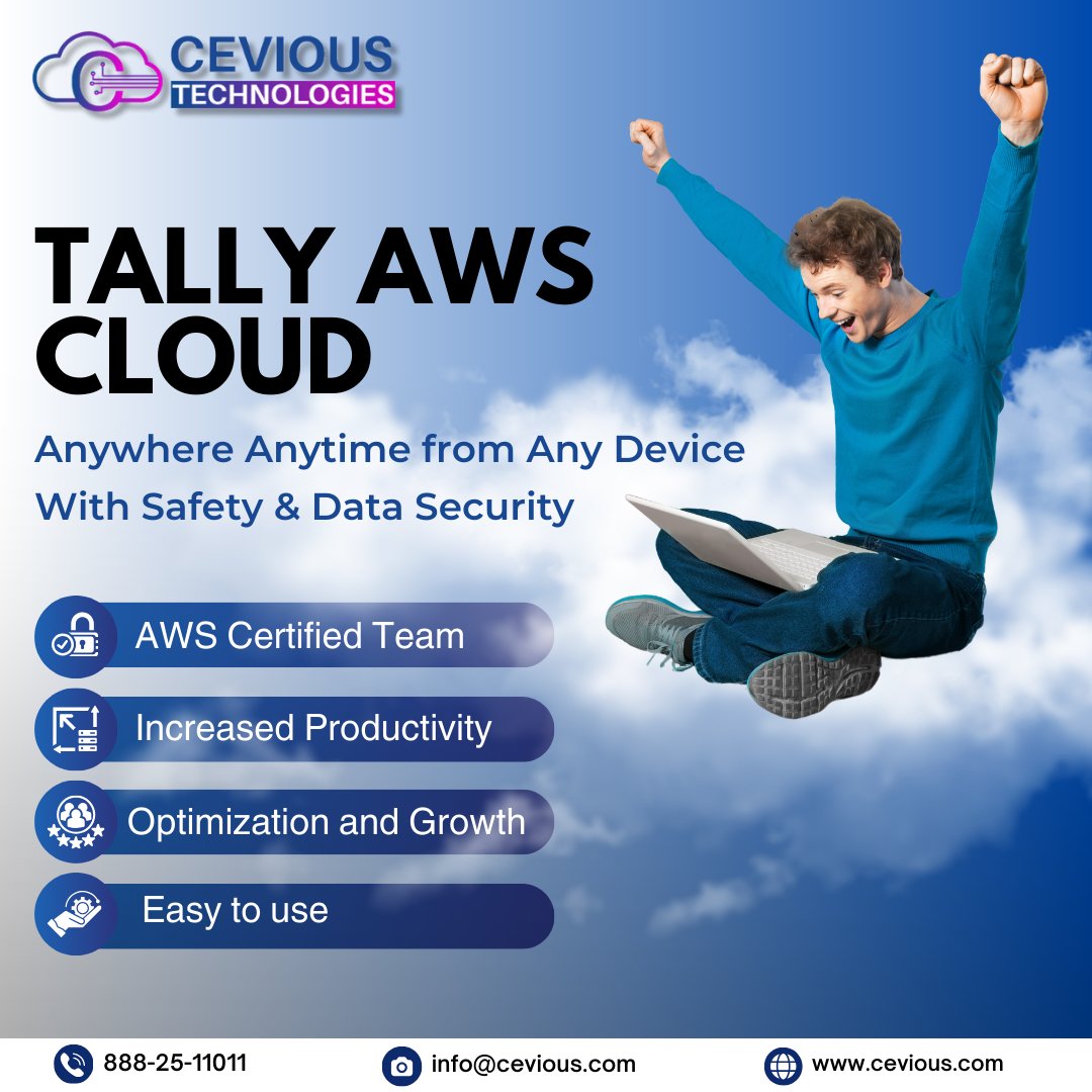 cevious's tweet image. Elevate productivity with Tally on AWS Cloud! Embrace seamless integration for streamlined operations and enhanced scalability.
#TallyOnCloud #AWSIntegration #ProductivityBoost #cevioustechnologies