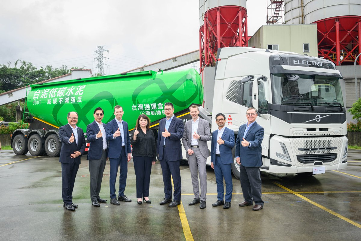 We have just delivered our first electric truck in Taiwan. The customer, Taiwan Transport and Storage Corporation will use the electric Volvo FM truck to transport cement. In all, we have now sold electric trucks in 45 countries worldwide. #ectrictrucksinreality #volvotrucks