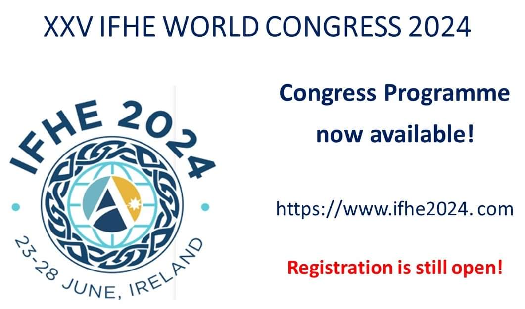 Check out the @IFHE_HomeEc Congress Programme 2024 now available on ifhe2024.com. 

Lots of information on key note speakers, concurrent sessions and much more. 
Registration still open!
See you in Galway 😁  🇮🇪