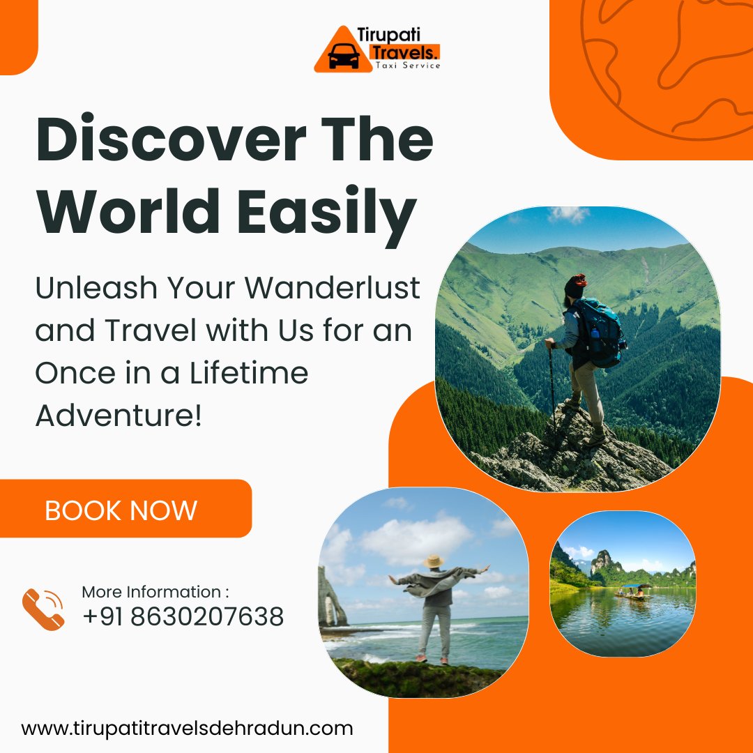 Pack your dreams, leave the rest to us! 🌟✈️ Embark on extraordinary adventures with our tailored travel experiences.

Call us: +91 8630207638
info@tirupatitravelsdehradun.com

#travel  #traveldiaries #travelbooking #tourbooking #yatrabooking #tourism #tirupatitravelsdehradun