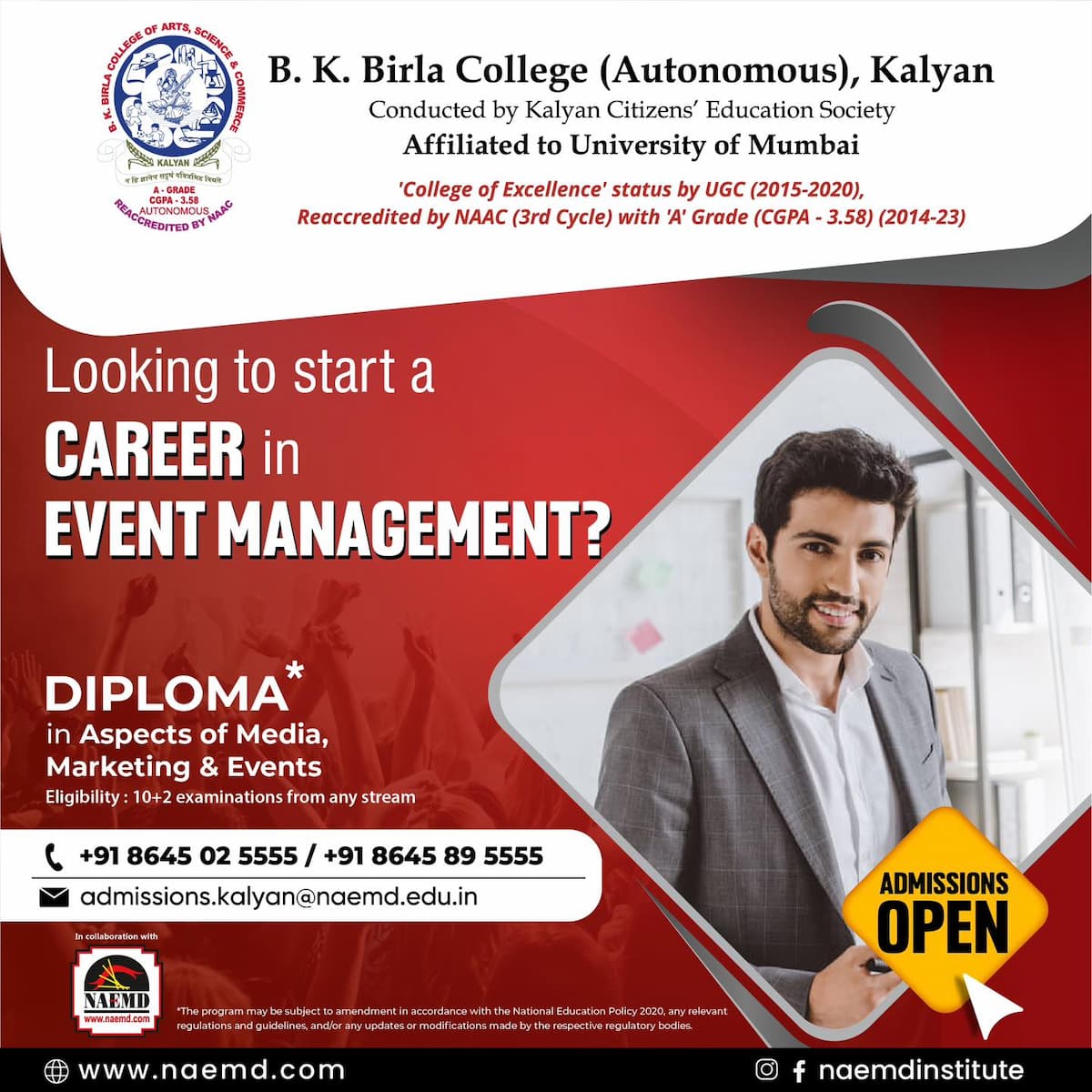 naemdindia's tweet photo. Are you ready to take your #DAME #Management #Career to the next level? Become industry-ready with the right professional skills by choosing the uniquely designed Diploma in aspects of Media, Marketing &amp; Events Programmes.

https://t.co/QxwdHbntib https://t.co/D3LROh87XZ