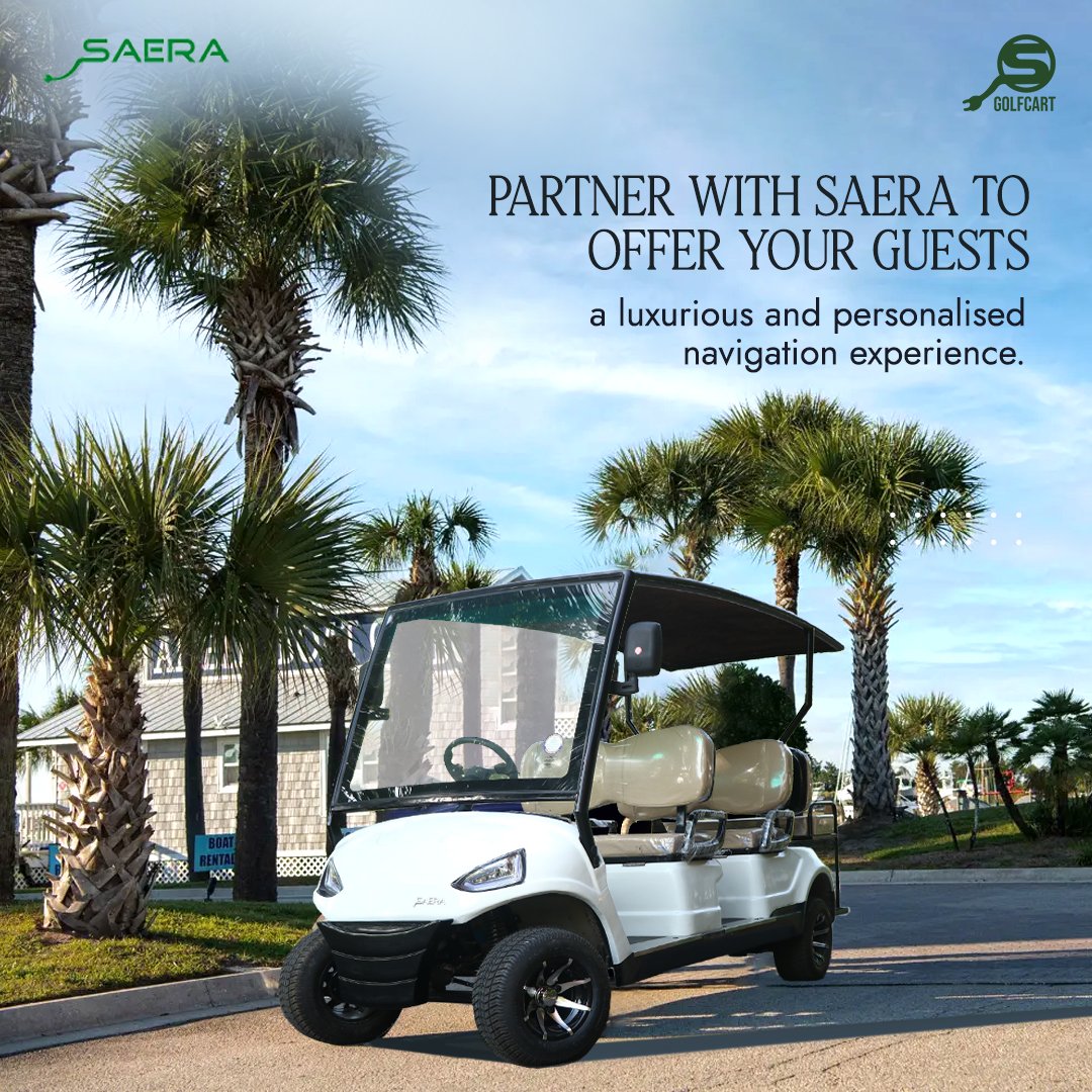 Customize your Saera golf carts to complement your brand and enhance the guest experience.

Contact us, for more information-
🌐saeragolfcart.com
📞9717349128

#golfcart #pollutionfree #golfcarts #greenchoice #switchtoelectric #energyefficiency #fastcharging #saera