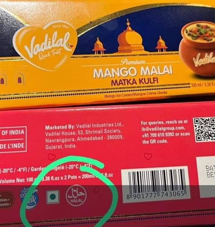 Thank you for the #Halal ice cream दिल खुश कर दिया Vadilal ने बता कर... आज से Vadilal खाना बंद 😎 #BoycottVadilal