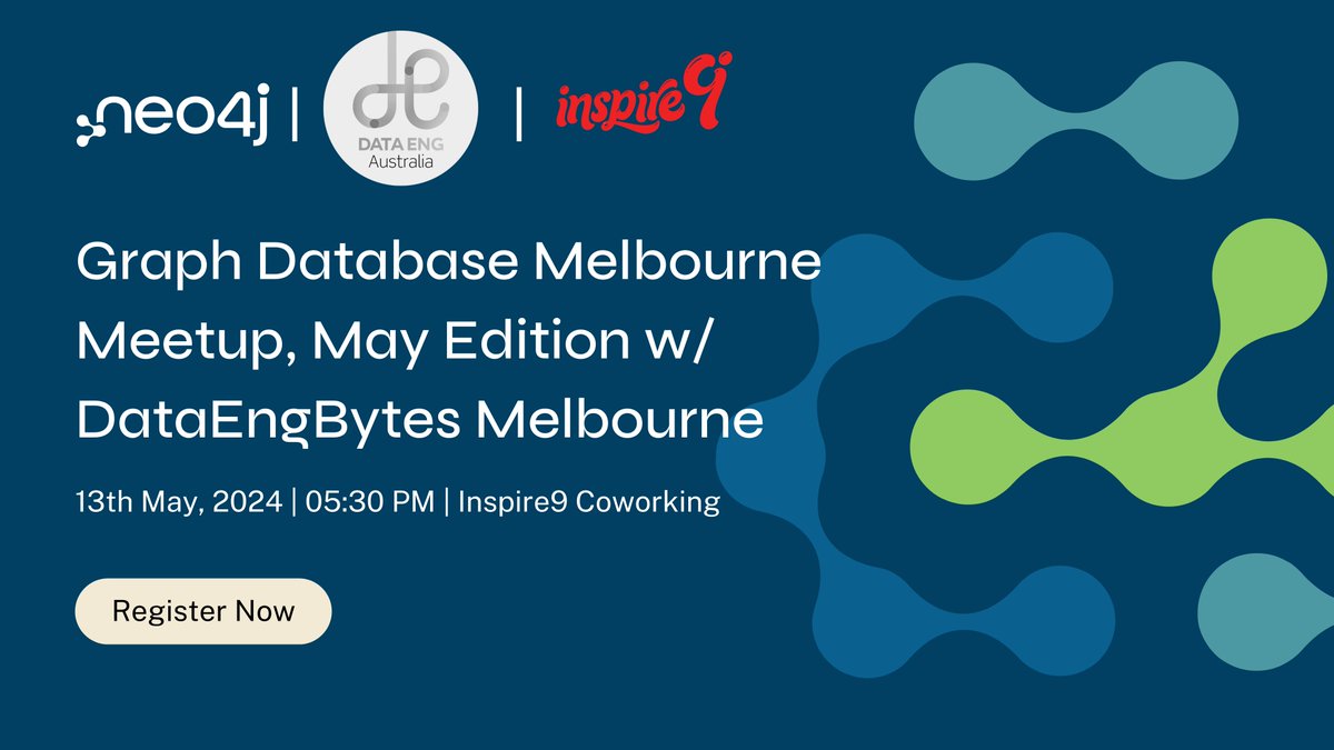Melbourne Graph DB fans!  @DataEngBytes & GraphDB MelMeetup (@neo4j) (May) is ON!

➡️Know how Graph enhances Large Language Models?
➡️Network with fellow enthusiasts!

5:30 PM at Inspire9, Richmond. 

RSVP: meetup.com/graphdb-melbou…

#GraphDatabases #Melbourne #DataEngBytes #Meetup