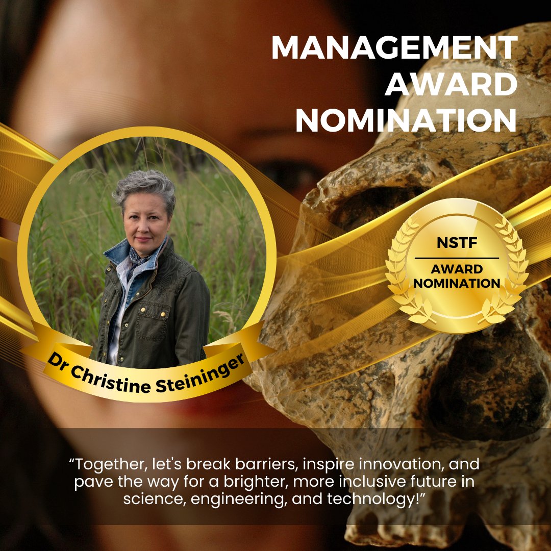 Celebrating Dr Christine Steininger's nomination for the NSTF - South 32 Management Award! She says: 'Embrace your brilliance, never doubt the value of your voice, and surround yourself with a supportive network.' #WomenInSTEM #Leadership #Innovation #Empowerment #GENUS #Palaeo