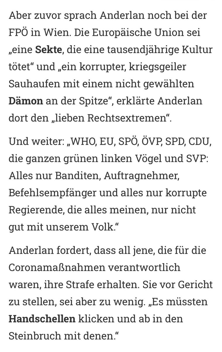 In ihrem Blog berichtet <a href="/NinaHoraczek/">Nina Horaczek</a> heute über einen bejubelten Gastredner aus Südtirol bei der jüngsten Europa-Tagung der FPÖ: 
falter.at/blauland/20240…
Hier die Rede im O-Ton: 
youtube.com/watch?v=1uJvj_…