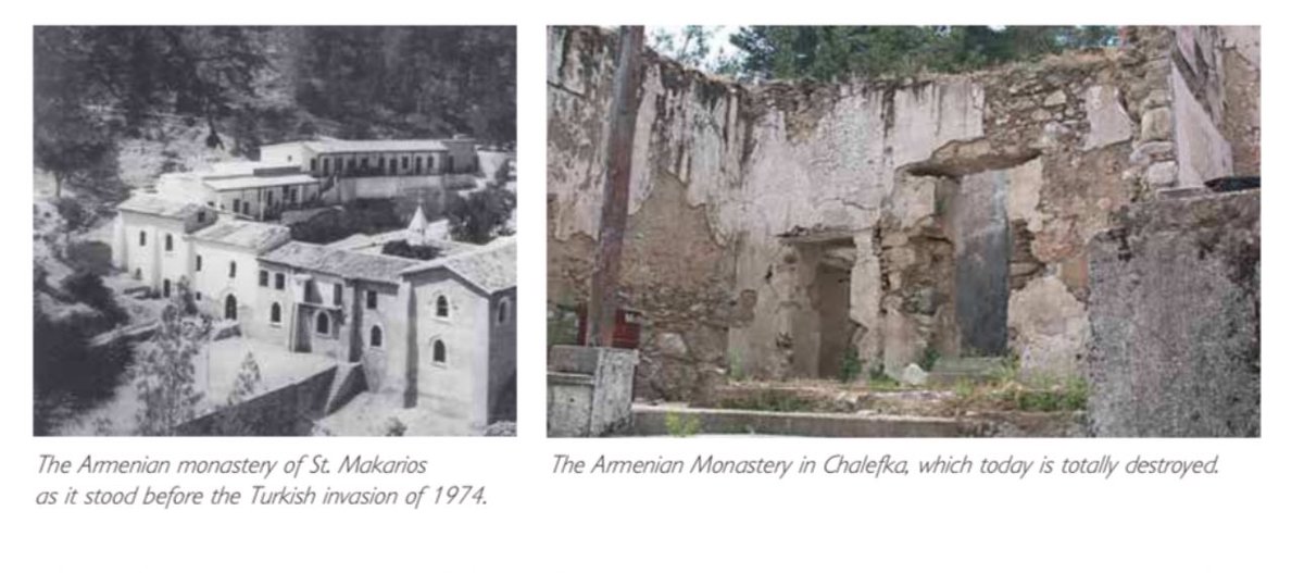 Turkey will never admit to its numerous genocides and ethnic cleansings until it completes its despicable goals. Destruction of Armenian sites in occupied Cyprus. #NeverAgain #NeverForget