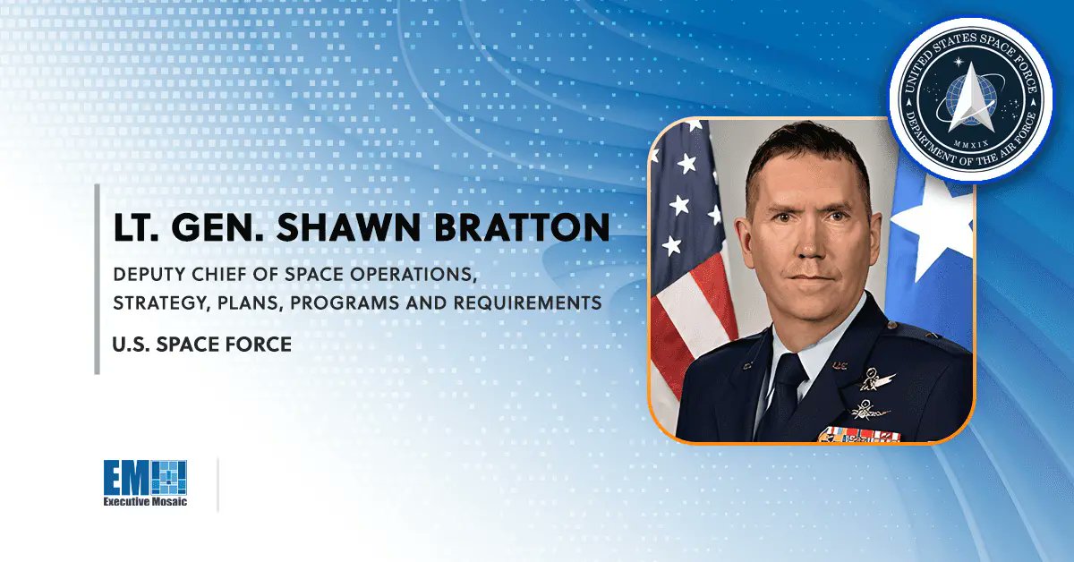 .@SpaceForceDoD deputy chief Lt. Gen. Shawn Bratton says Commercial Space Strategy encourages leaders to step out of comfort zone for collaboration. Learn more: executivegov.com/2024/04/lt-gen… #DOD #Space