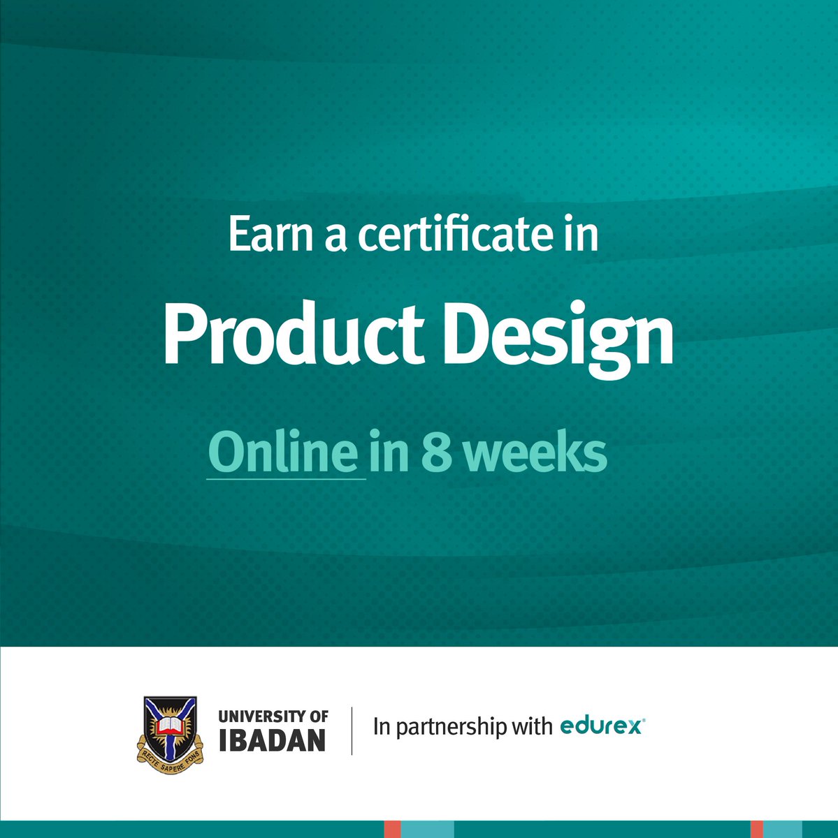 Edurex_Academy's tweet photo. Gain a thorough understanding of the design process and receive a professional certification from the University of Ibadan upon completion. 

For more information, visit https://t.co/ogqiJFHuGj or call +234 916 741 0000, +234 916 742 0000 

#EdurexAcademy #LearningThatTranforms https://t.co/8xVhCTe6hE