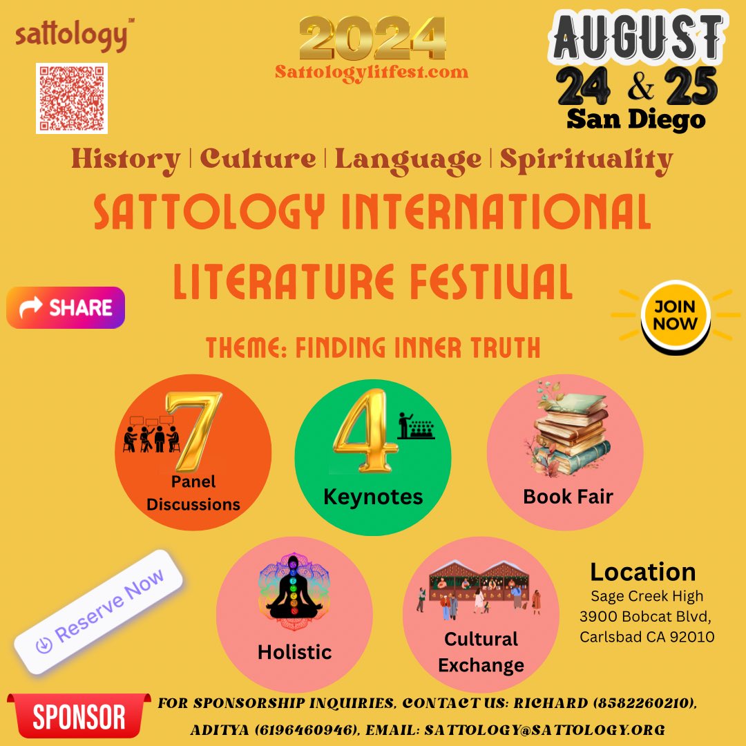 Join us at this literature festival in USA to explore inner truth through various panel discussions amongst authors. Join the holistic festival which celebrates Yoga, Meditation, Truth and Culture. Become a sponsor to highlight your business through a credible truthful…
