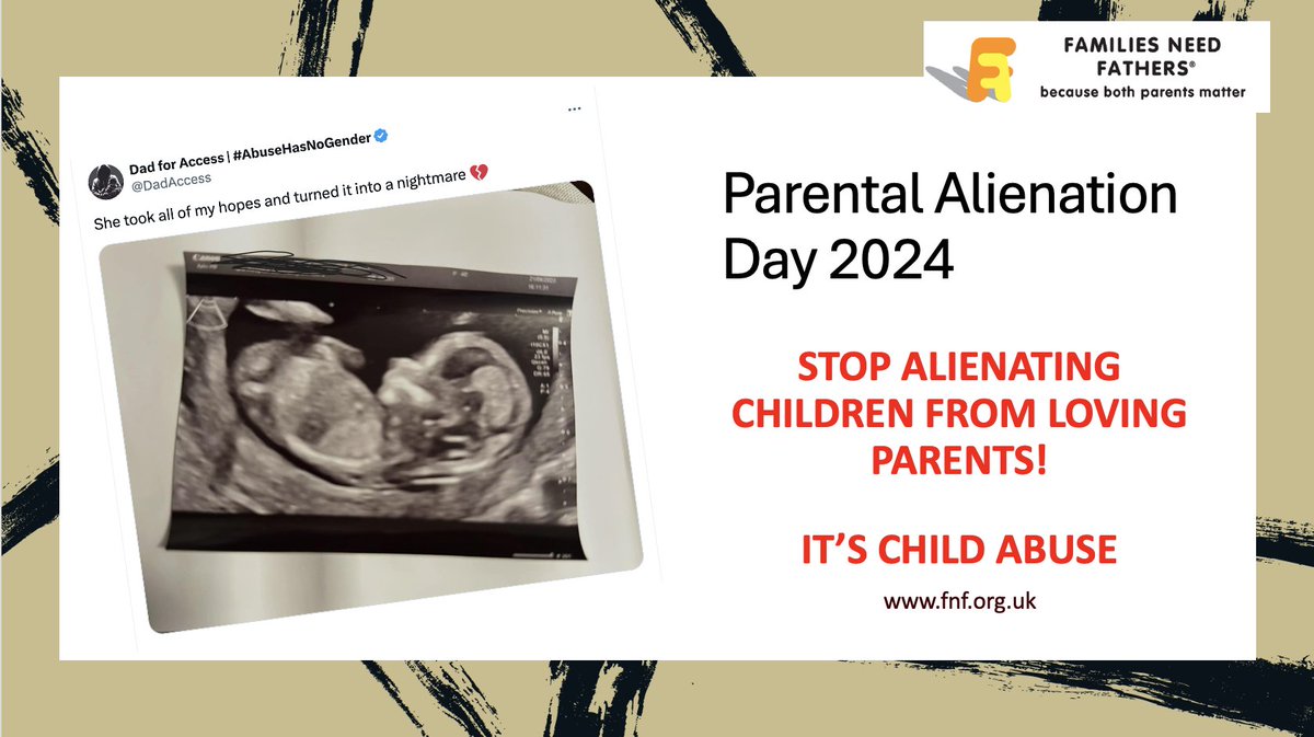 Today is Parental Alienation Day 2024. A day to recall all the children and parents unable to enjoy safe and loving relationships simply because one parent was not able to put their child's needs above their desire for revenge.