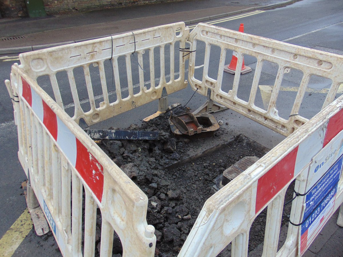 The individau: dark and disrupted, barricaded against the grey of the substrate. Yes, that's how I'm feeling this morning. Sorry about that. Can't really help it. #theferrisfiles #metaphorsaplenty #mycottenham #ferrisphotos #roadworks