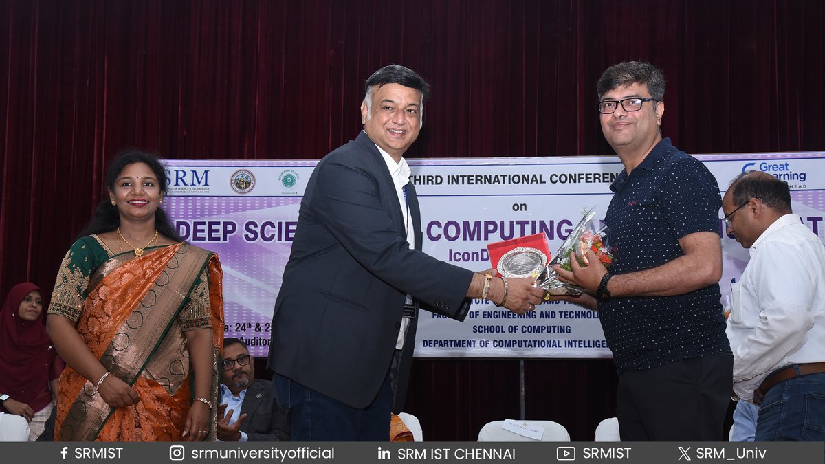 SRM_Univ's tweet image. The 3️⃣rd #InternationalConference on Deep Sciences for Computing and Communications (#IconDeepCOM) was organized by the Department of Computational Intelligence, #SchoolofComputing, #SRMIST from 22nd to 25th April 2024 - witnessed nearly 80+ research papers.
#SRMSOC #deepscience